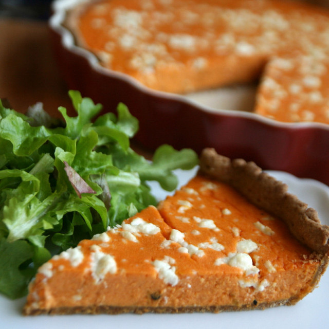Slaný tekvicový koláč so syrom feta