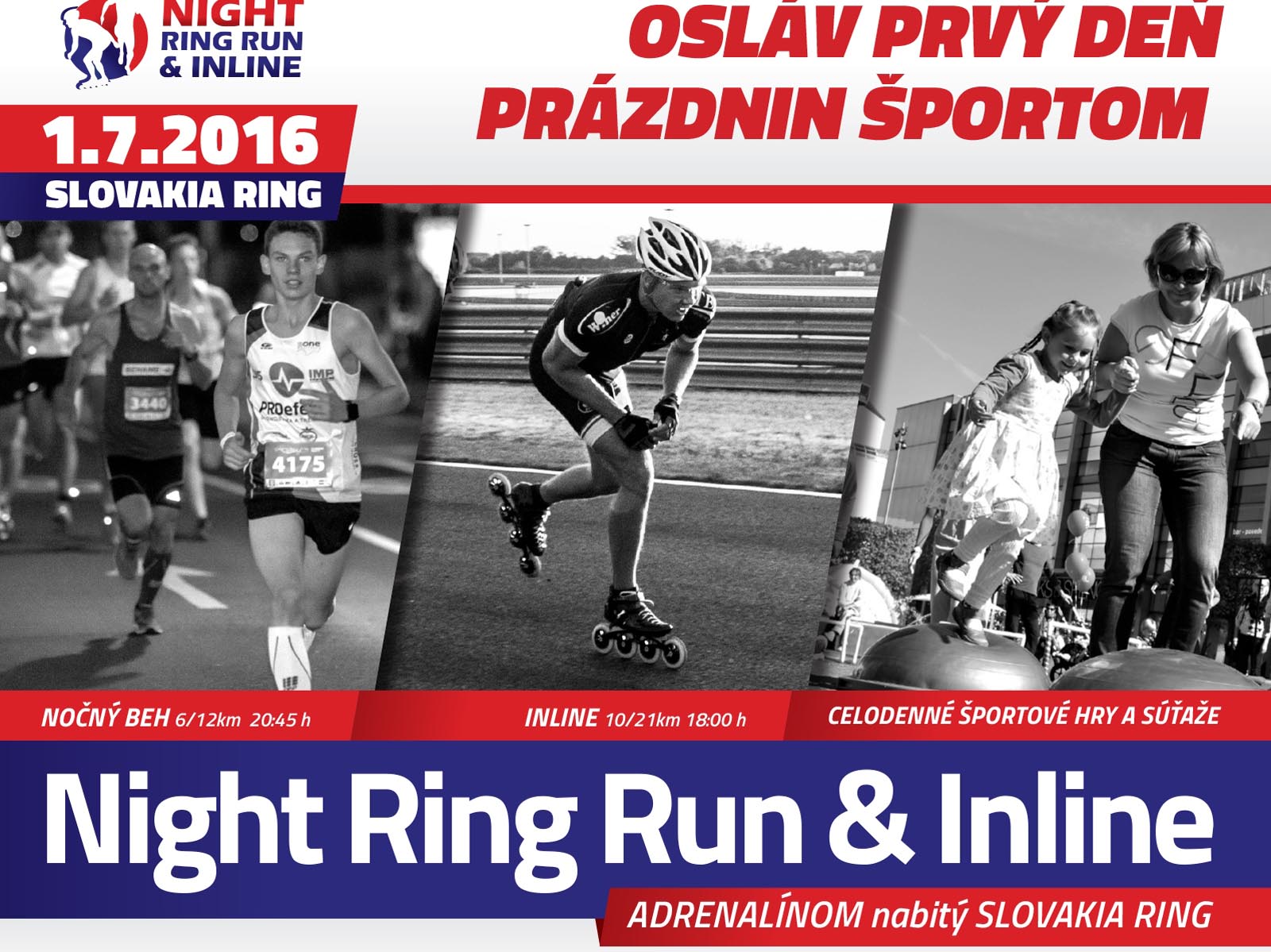 Bež pod nočnými svetlami reflektorov